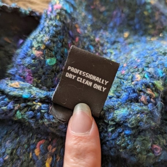 Betsey JOHNSON knit boucle cardigan jacket blue black small xs - Picture 7 of 10